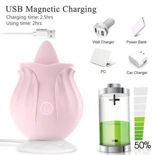 Rose Blossom: Elegant 2-in-1 Sensory Wellness Massager