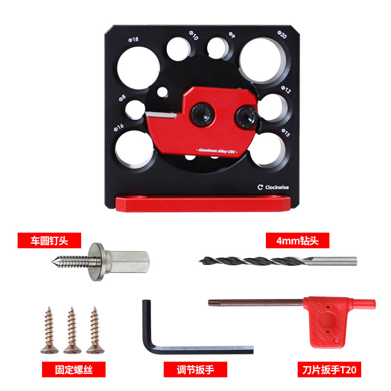 8-hole Adjustable Wooden Rod/dove, Rectangular Strip To Round Strip, Electric Drill Rounding Tool(Includes Wrench, Screwdriver, and Mounting Screws)