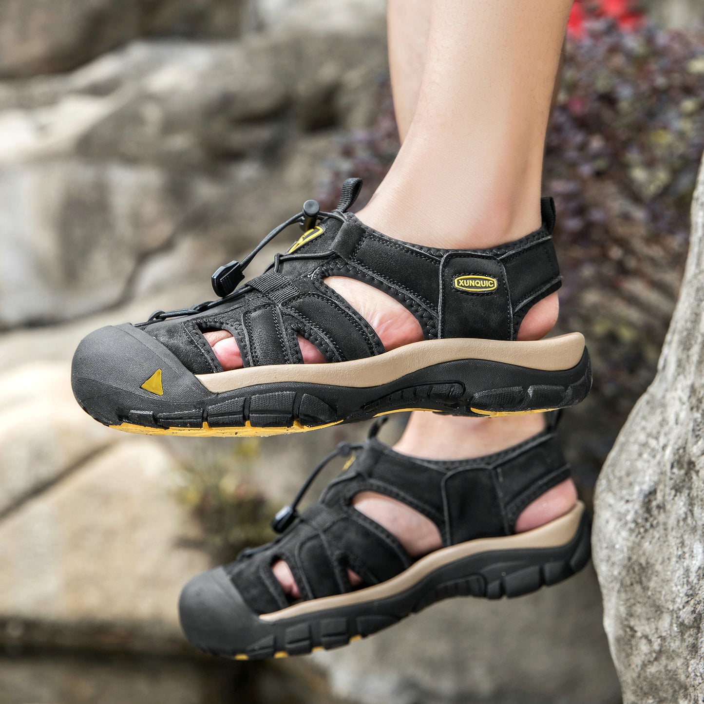 Summer Couple Beach Leather Sole Sandals