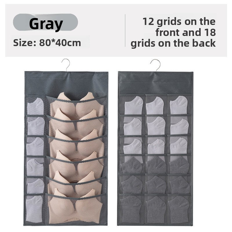 Wholesale of Fabric Wall-mounted Underwear Storage Bags, Sock Storage Hanging Bags, Double-sided Storage Bags
